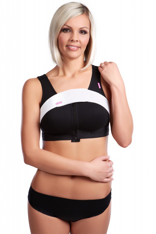 Pooperační tvarovaný prsní stabilizační pás SI na suchý zip  - Lipoelastic.cz